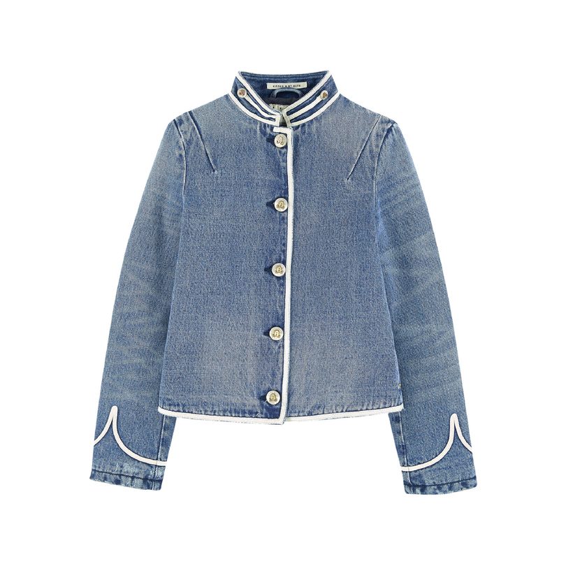Washed Denim Bellboy Jacket, Indigo Washed Denim Bellboy Jacket, Indigo