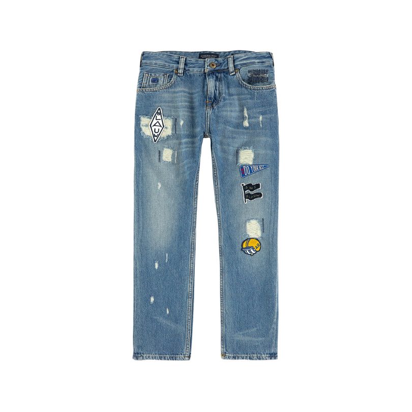 Patched Dean Jeans, Blue Patched Dean Jeans, Blue